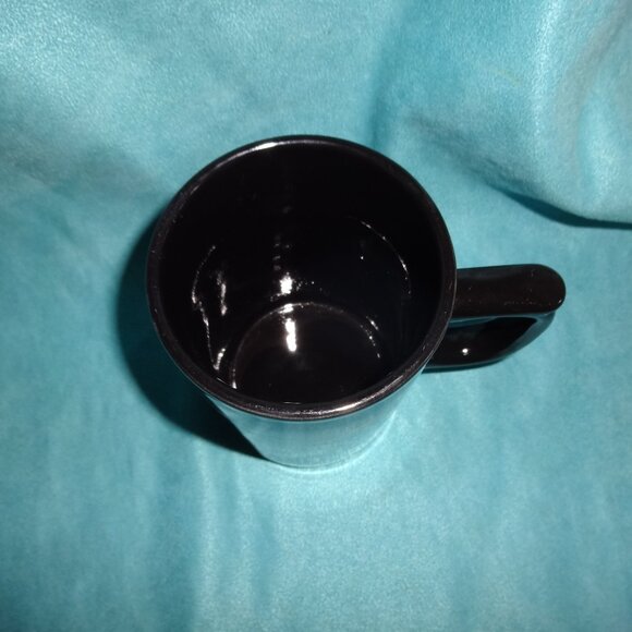 Harley Davidson 16 Ounce Tall Black Mug/Cup orange flames Hallmark~2004 - Picture 8 of 10